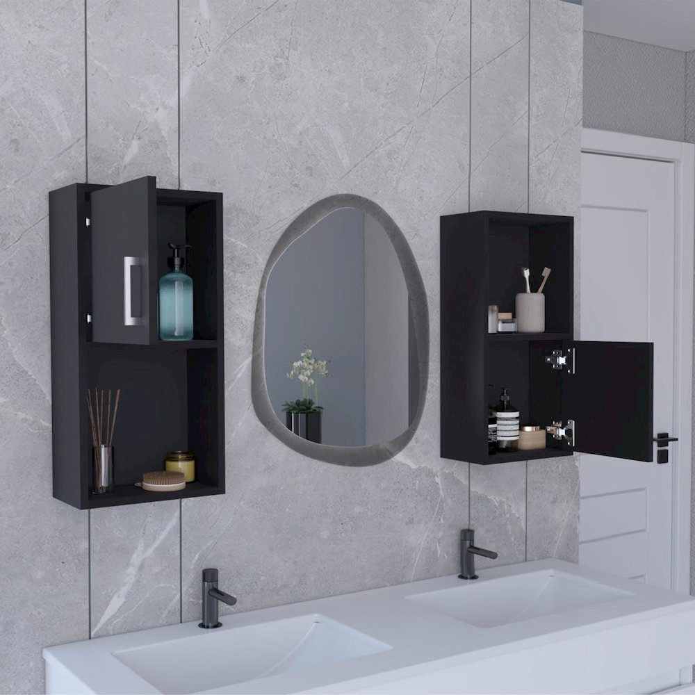 Oba Medicine Cabinet Black MDF. Picture 5