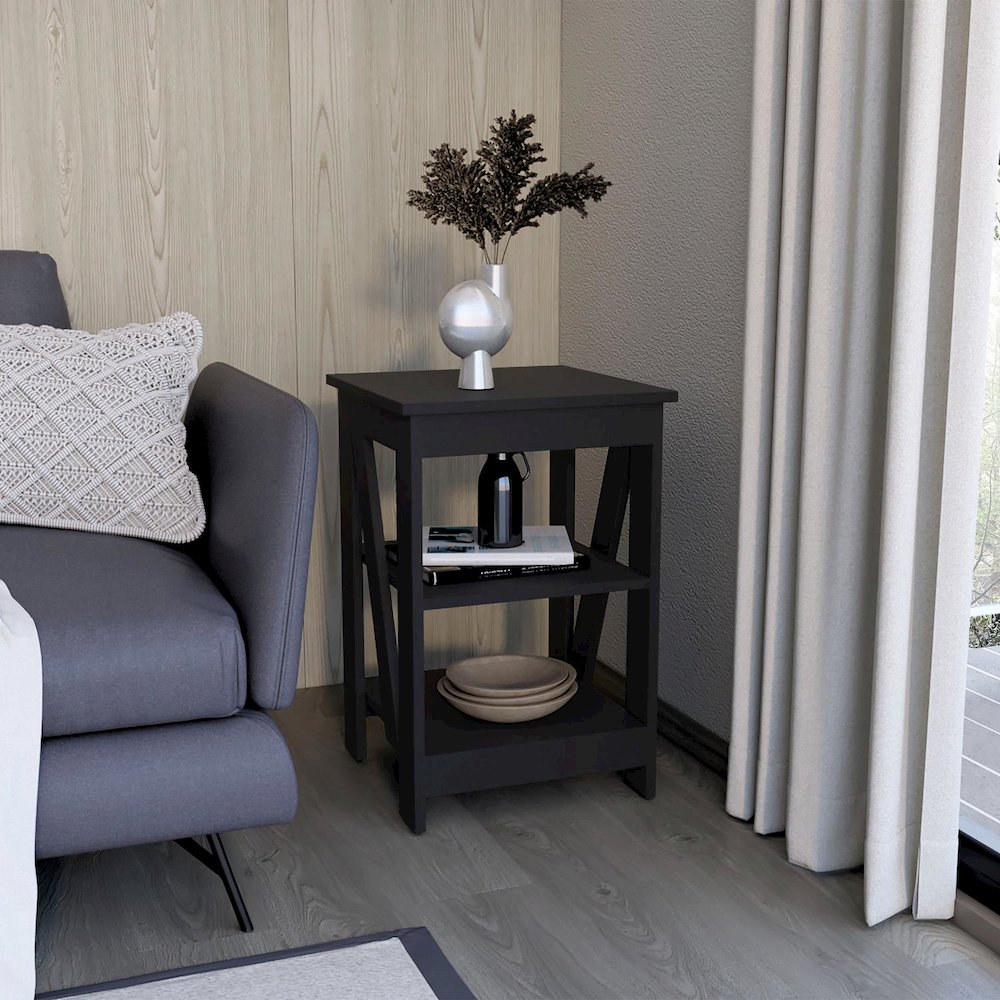 Taylor Side Table Black MDF. Picture 3