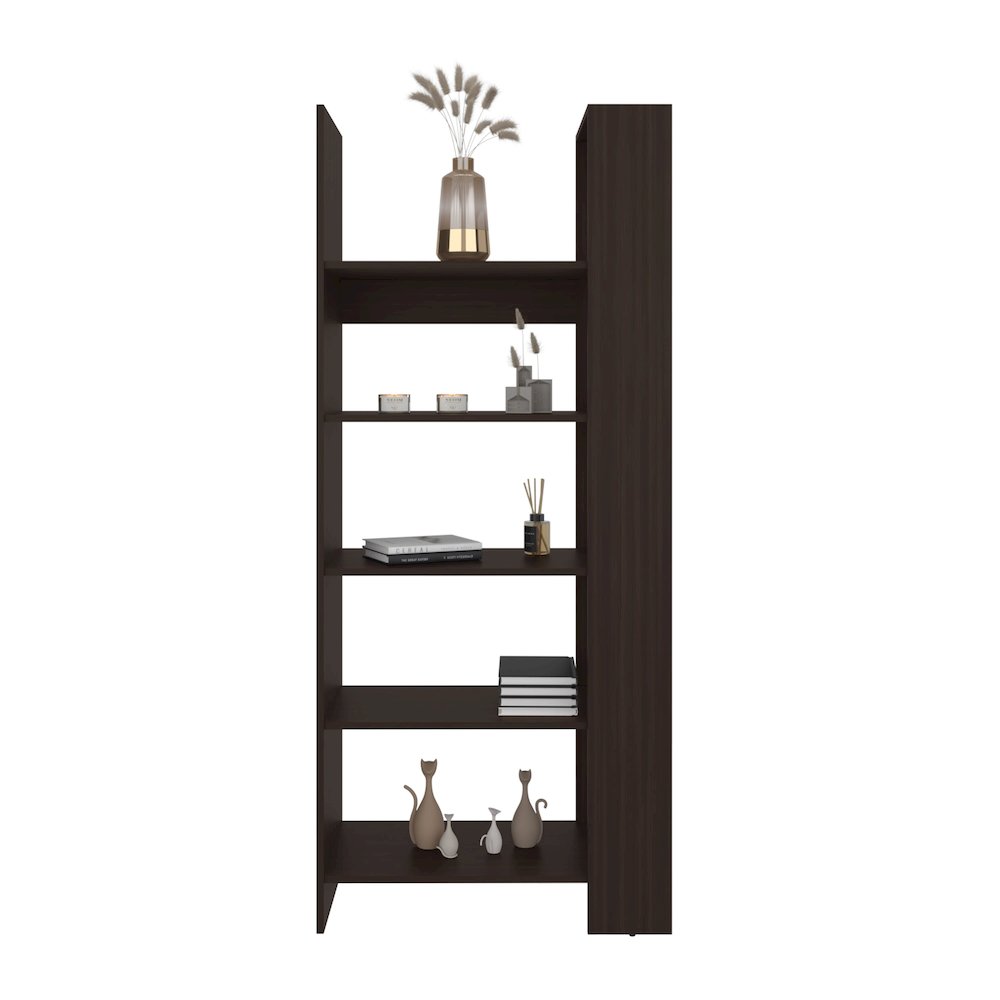 Woodstock Bookcase, Vertical Design, Freestanding Storage Unit, Stained Walnut. Picture 2