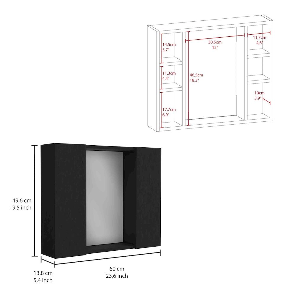 Medicine Cabinets Black MDF. Picture 4