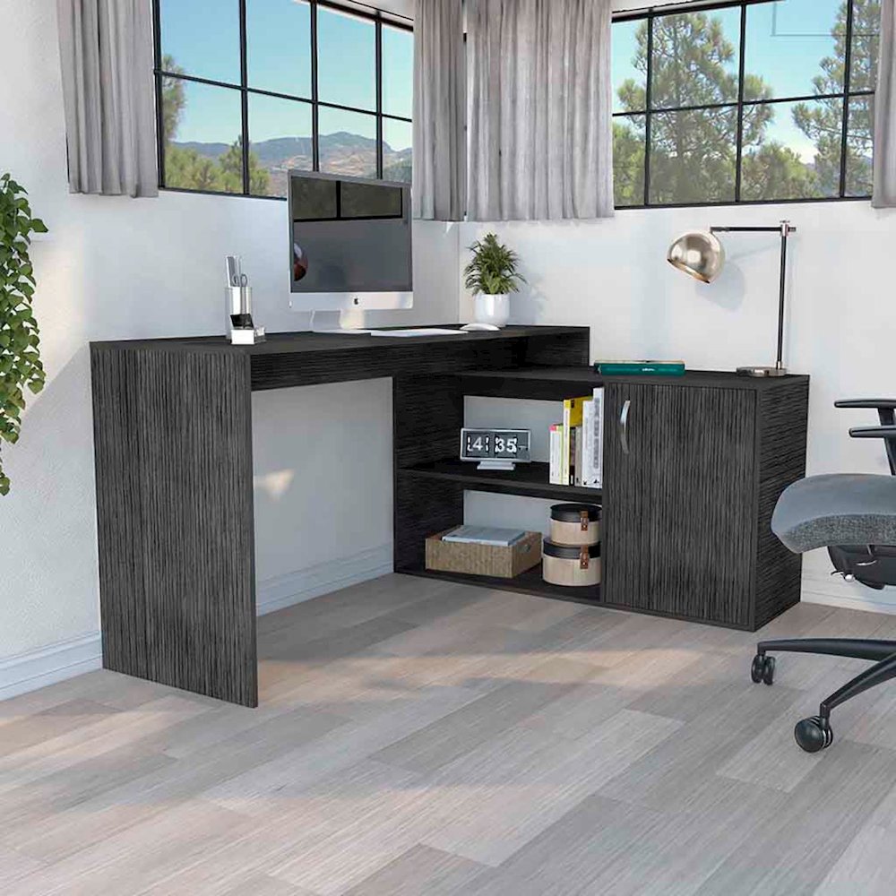 Axis Desk Smokey Oak MDF. Picture 3