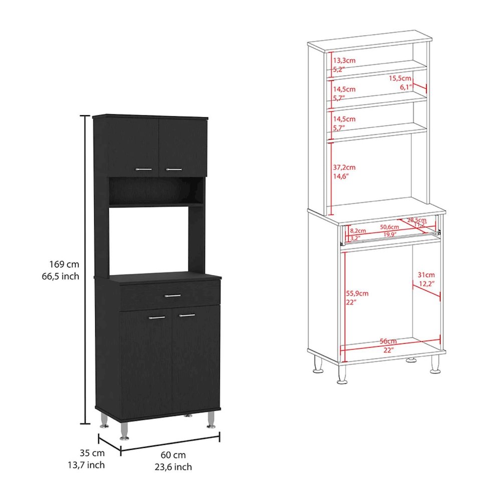 Della 60 Pantry Black MDF. Picture 4