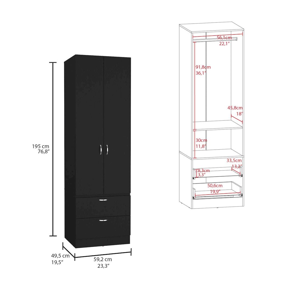 Vicco Armoire Black MDF. Picture 4