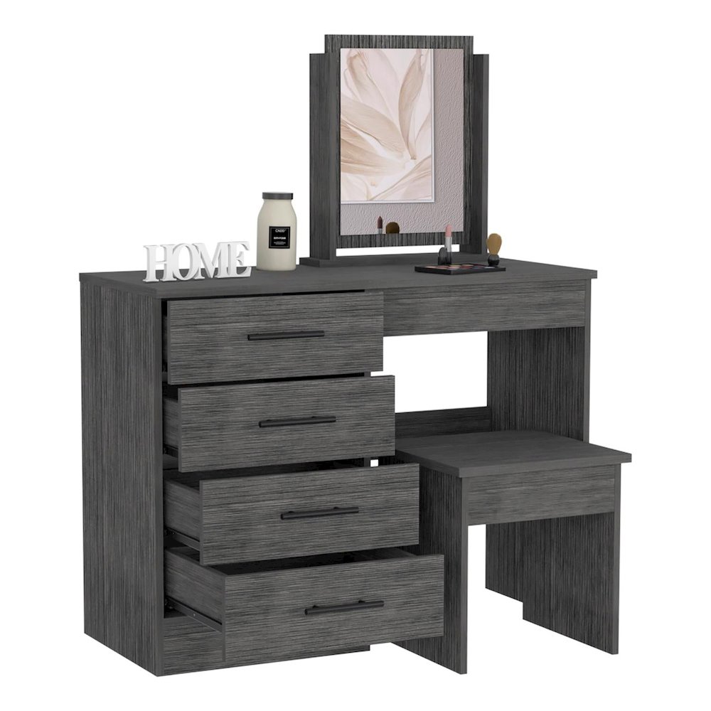Kaia Make Up Dressing Table Smokey Oak MDF. Picture 2