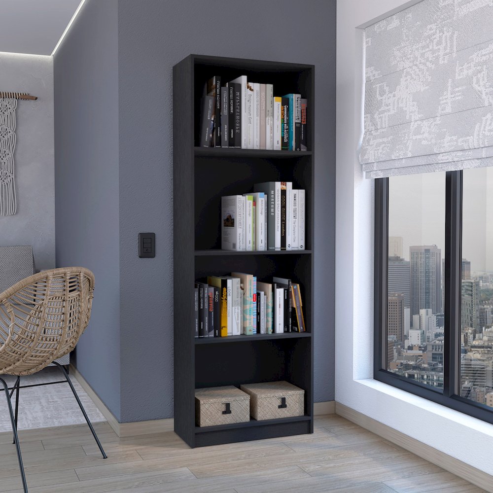Home Bookcase Black MDF. Picture 3