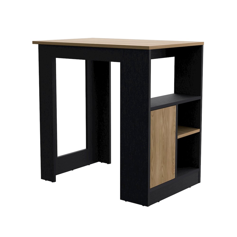 Stirling Kitchen Island Black - Natural Oak MDF. Picture 3