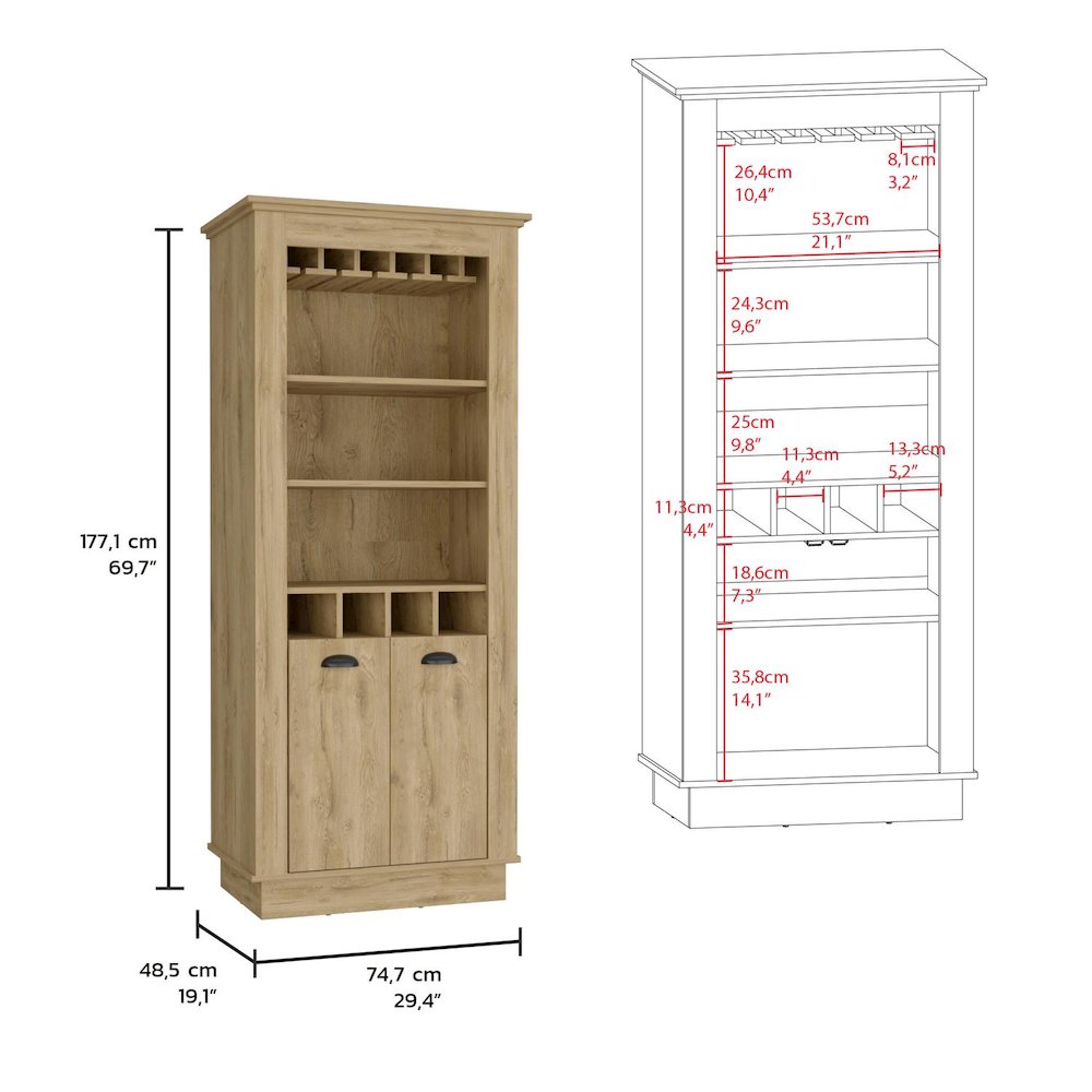 Lafayette Bar Cabinet Macadamia MDF. Picture 4