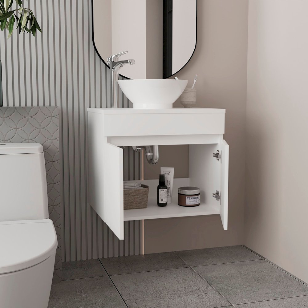 Tuhome Vessel Sink Vanity Manchester  White MDF. Picture 4