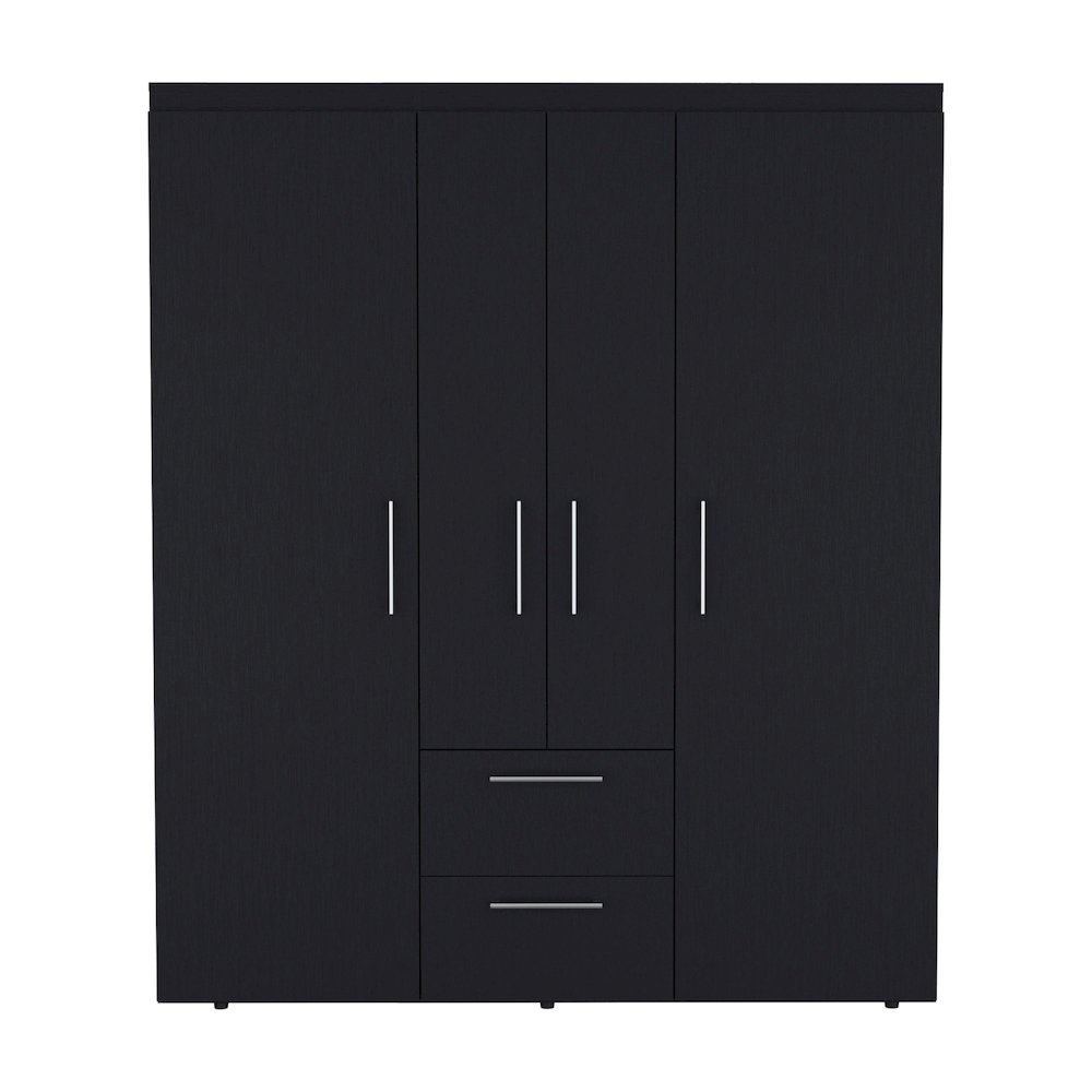 Bariloche 4-Door Armoire Black MDF. Picture 2