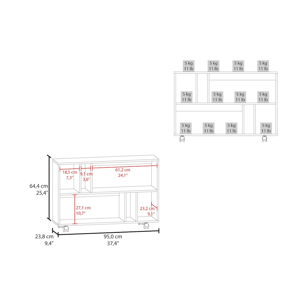 Joge Console Table Cart White MDF. Picture 3