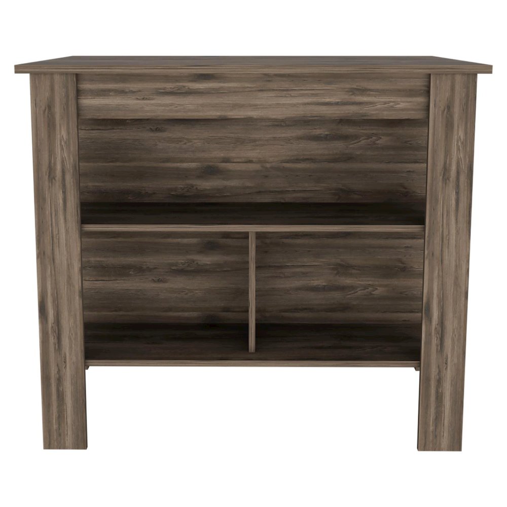 Cala Kitchen Island, Four Legs, Three Shelves Dark Brown. Picture 1