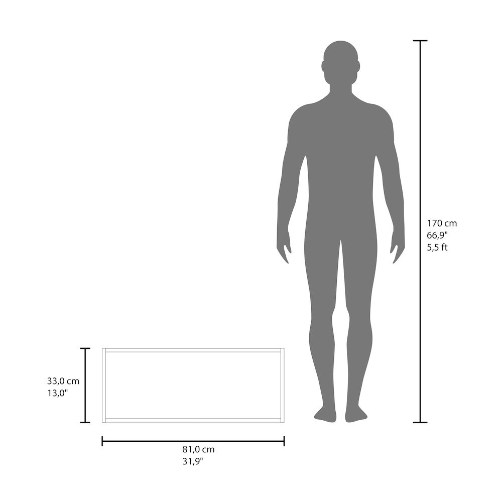 Note 32"W x 13" H Wall Cabinet Dark Wengue MDF. Picture 3