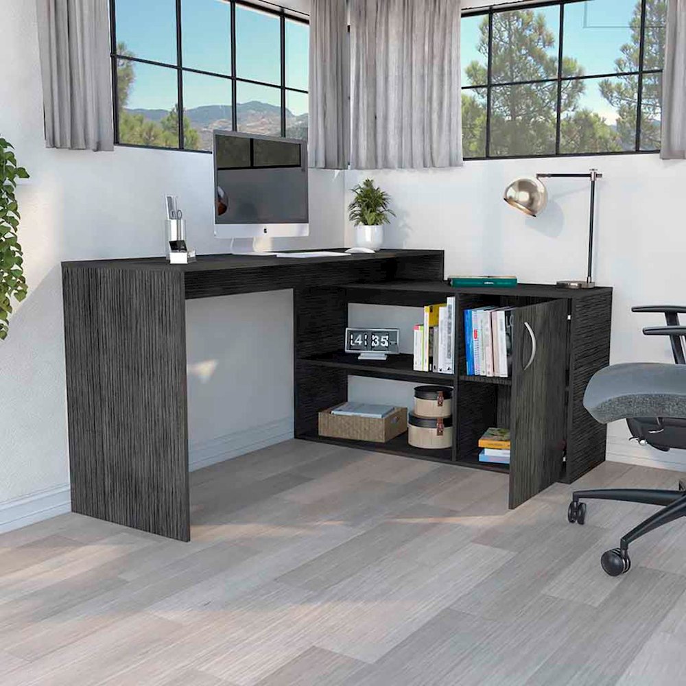 Axis Desk Smokey Oak MDF. Picture 5