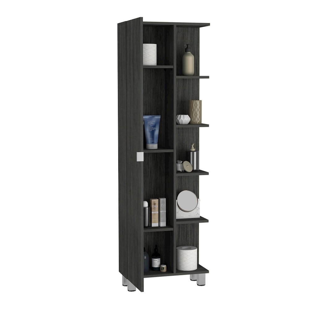 Urano Linen Cabinet Smokey Oak MDF. Picture 2