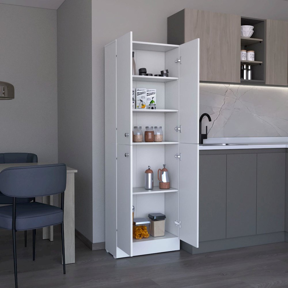 Lynch Pantry Cabinet White MDF. Picture 5