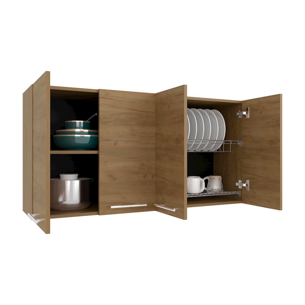 120 Wall Cabinet Natural Oak MDF. Picture 1