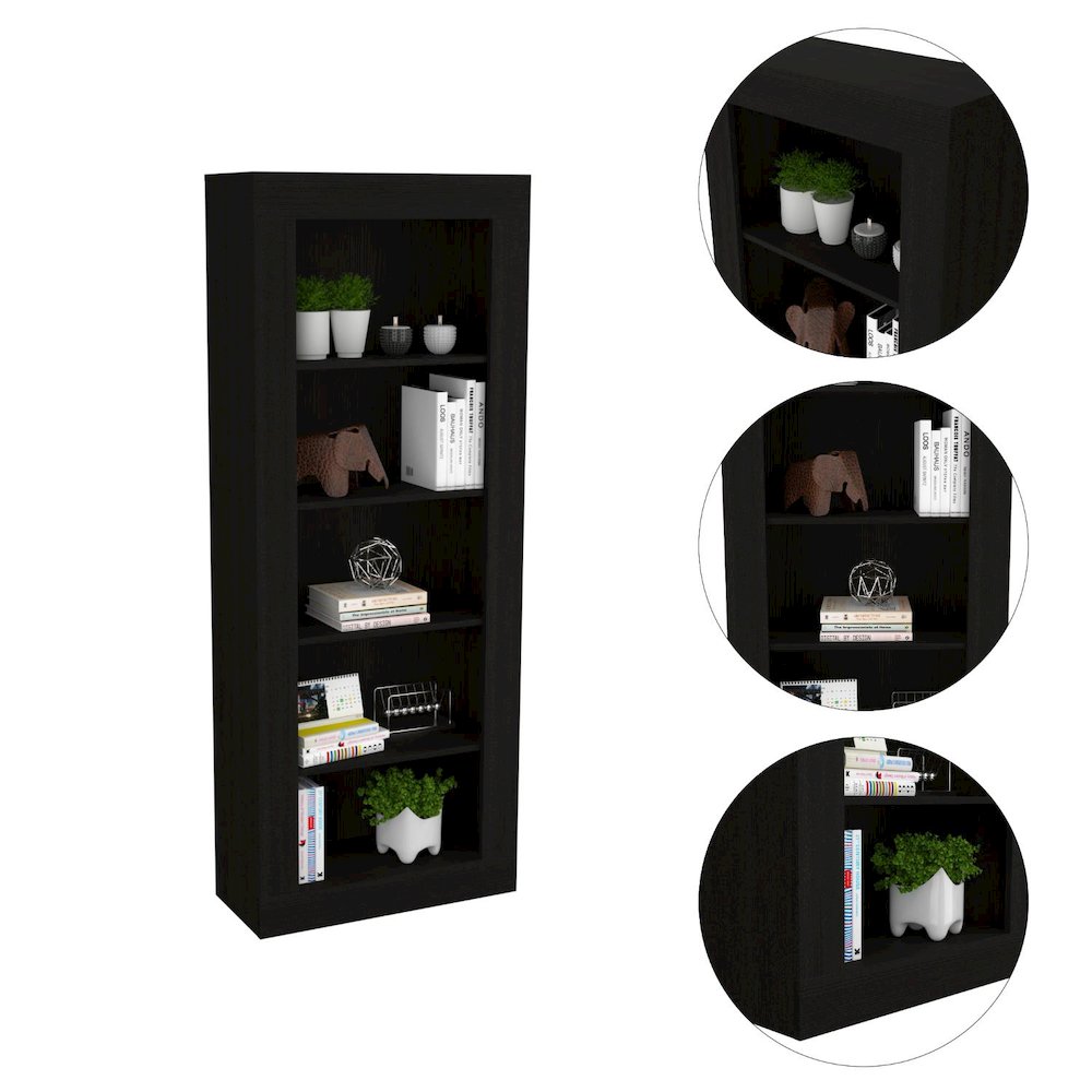 Andina Bookcase Black MDF. Picture 5