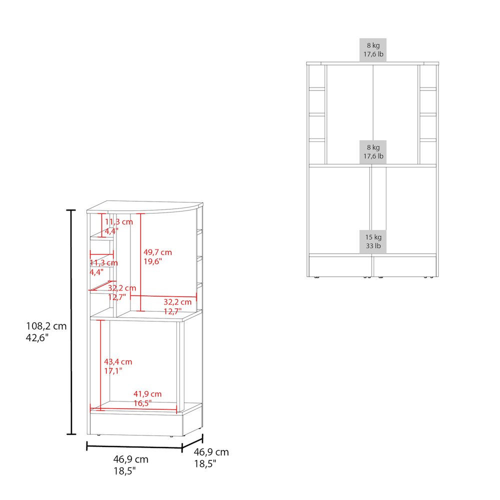 Jakes 42" Tall Corner Bar Cabinet Black MDF. Picture 5