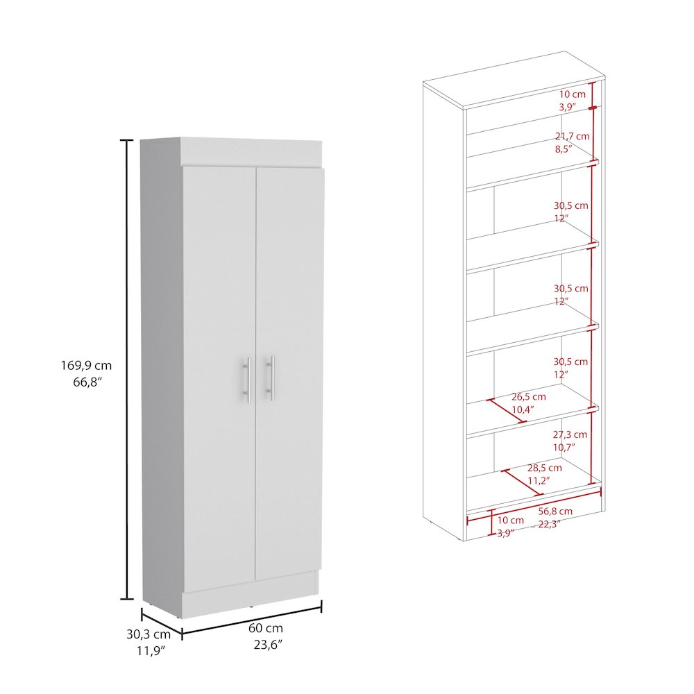 Nepal Pantry Cabinet White MDF. Picture 5