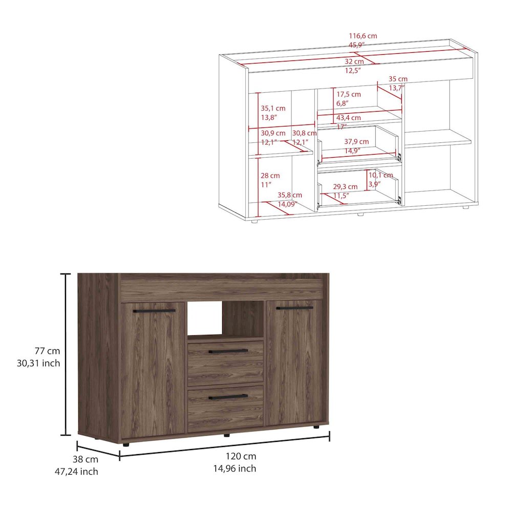 Hans Corner Bar Cabinet Macadamia MDF. Picture 4
