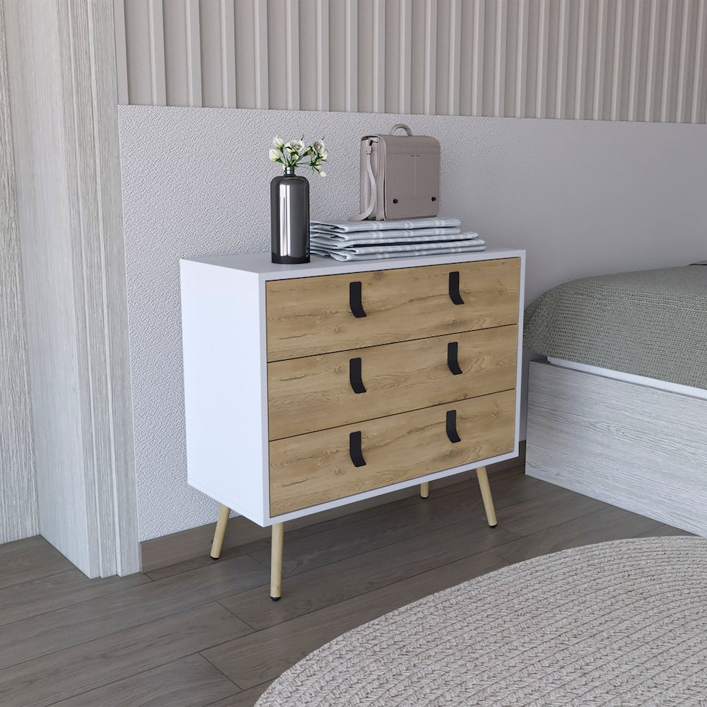 Huna Dresser White / Macadamia MDF. Picture 4