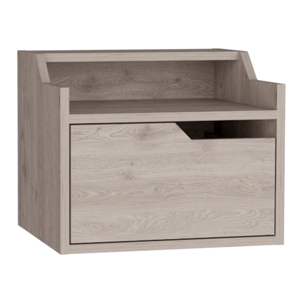 Busan Floating Nightstand Light Grey MDF. Picture 1