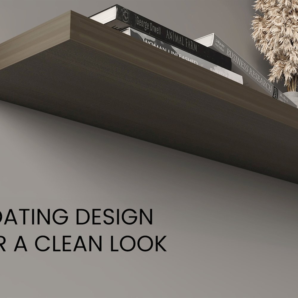 Ecco 47" Wide Floating Shelves Set Of 2, Shelves For Wall Decor, Olive. Picture 4