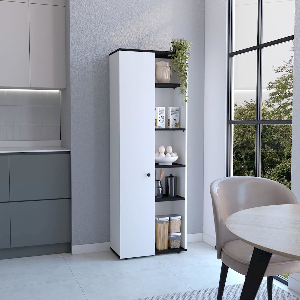 Hoyt Multistorage Kitchen Pantry White/Black MDF. Picture 3