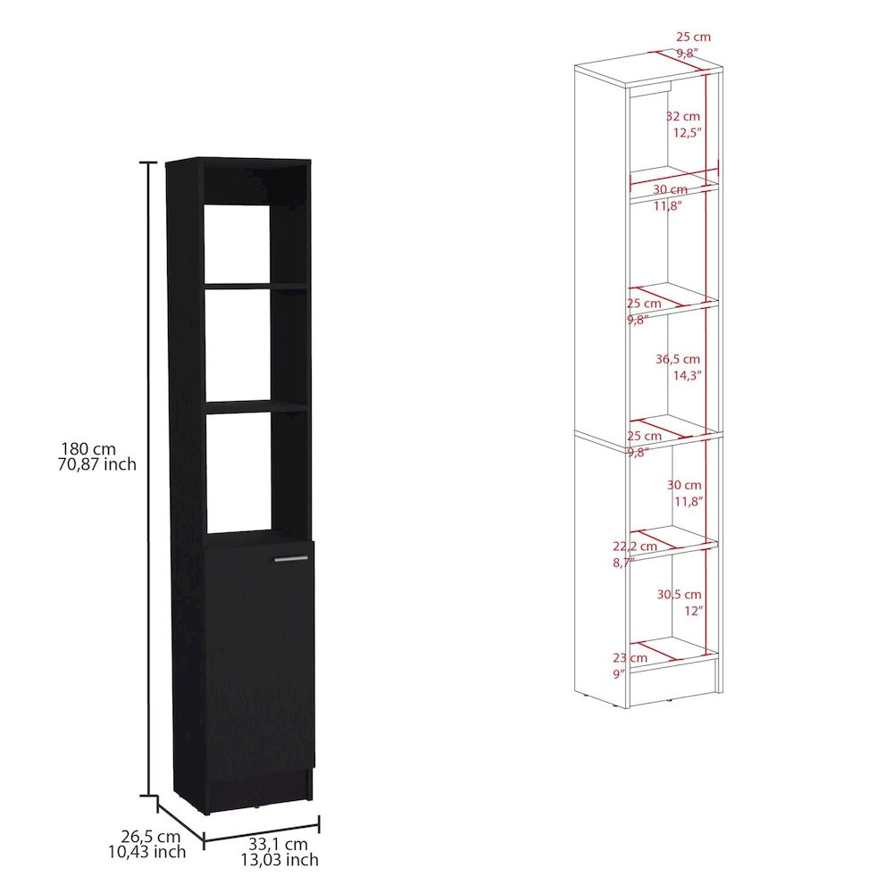 Parks Linen Cabinet Black MDF. Picture 4