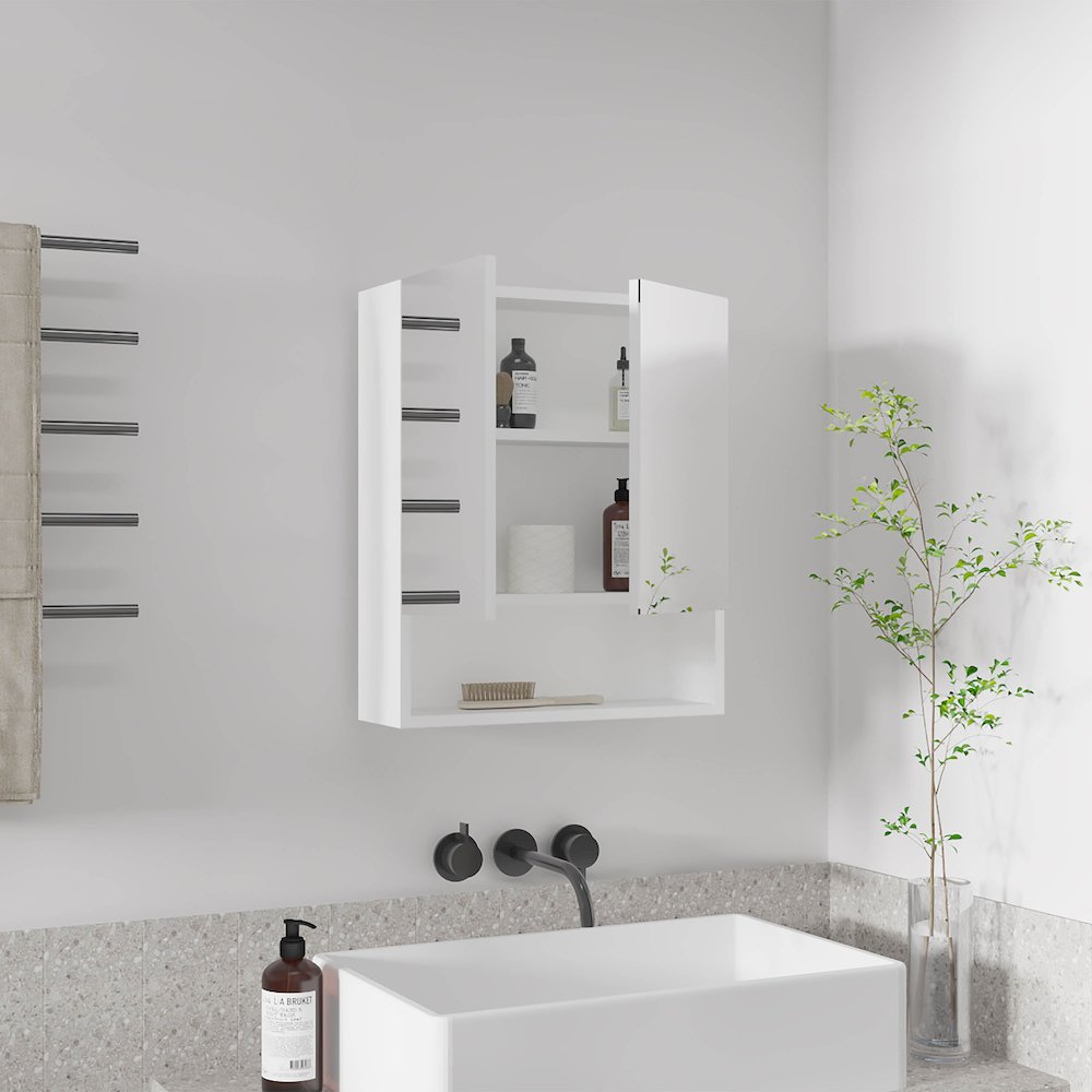 Wanna Mirror Medicine Cabinet White MDF. Picture 4