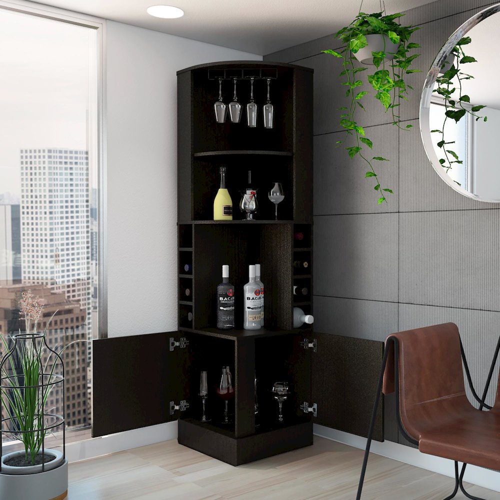 Syrah Bar Cabinet Black MDF. Picture 5