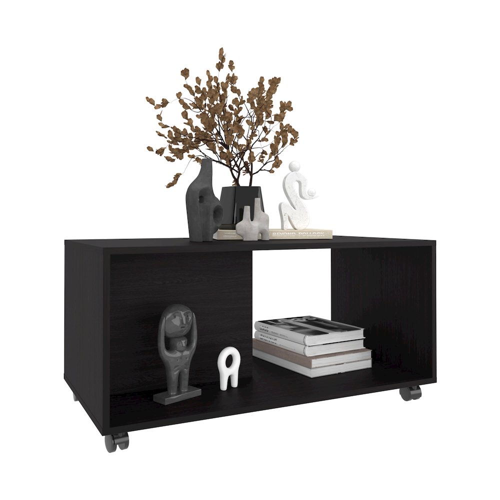 Patrick 36" Wide Coffee Table Black MDF. Picture 1