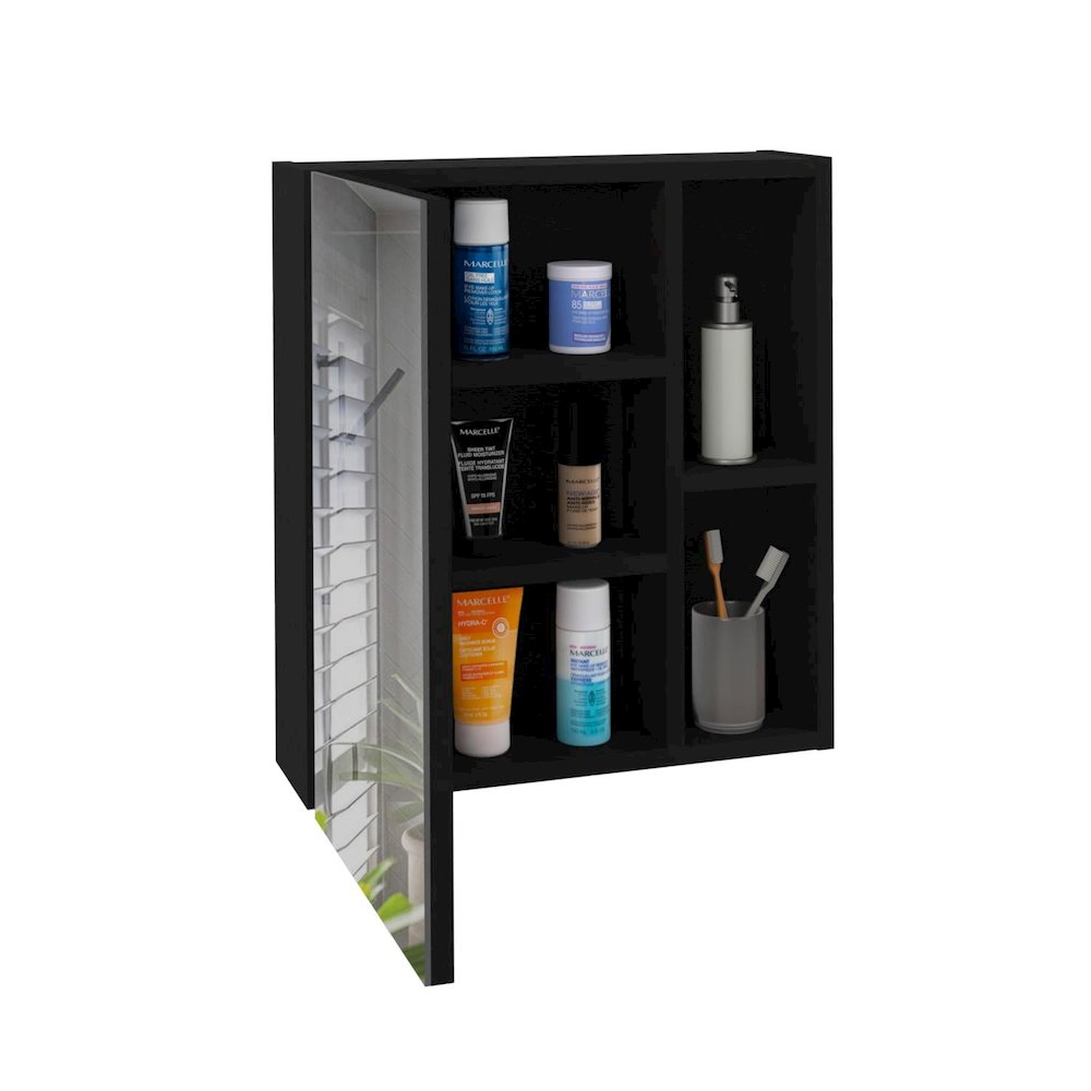 Labelle Medicine Cabinet Black MDF. Picture 1