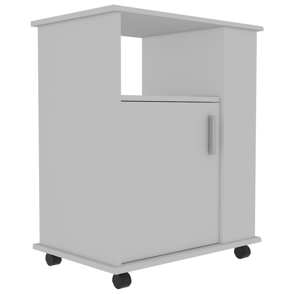 Microwave Cart White MDF. Picture 1