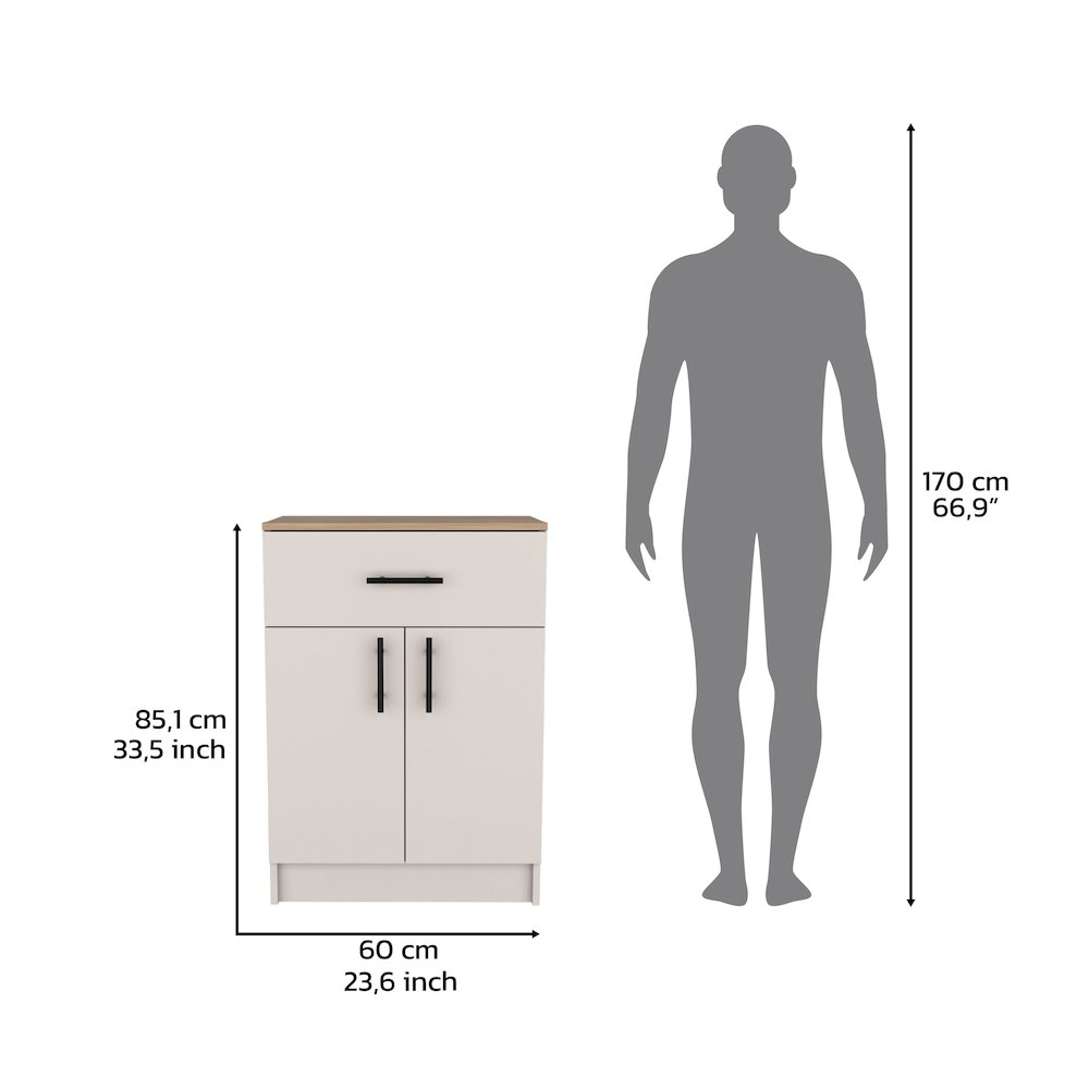 Mayorca Pantry Ivory - Natural Oak MDF. Picture 3
