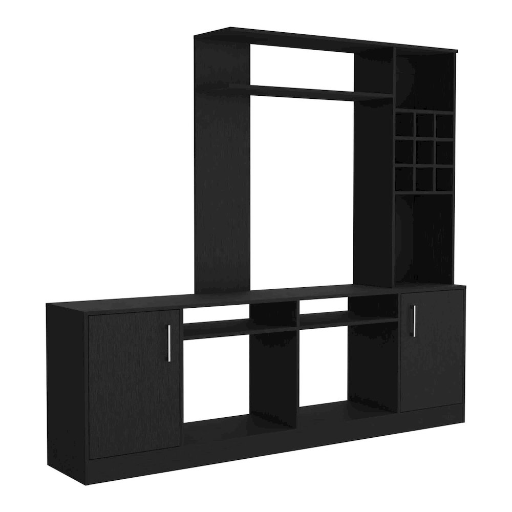 Essential Corner Bar Cabinet Macadamia MDF. Picture 1