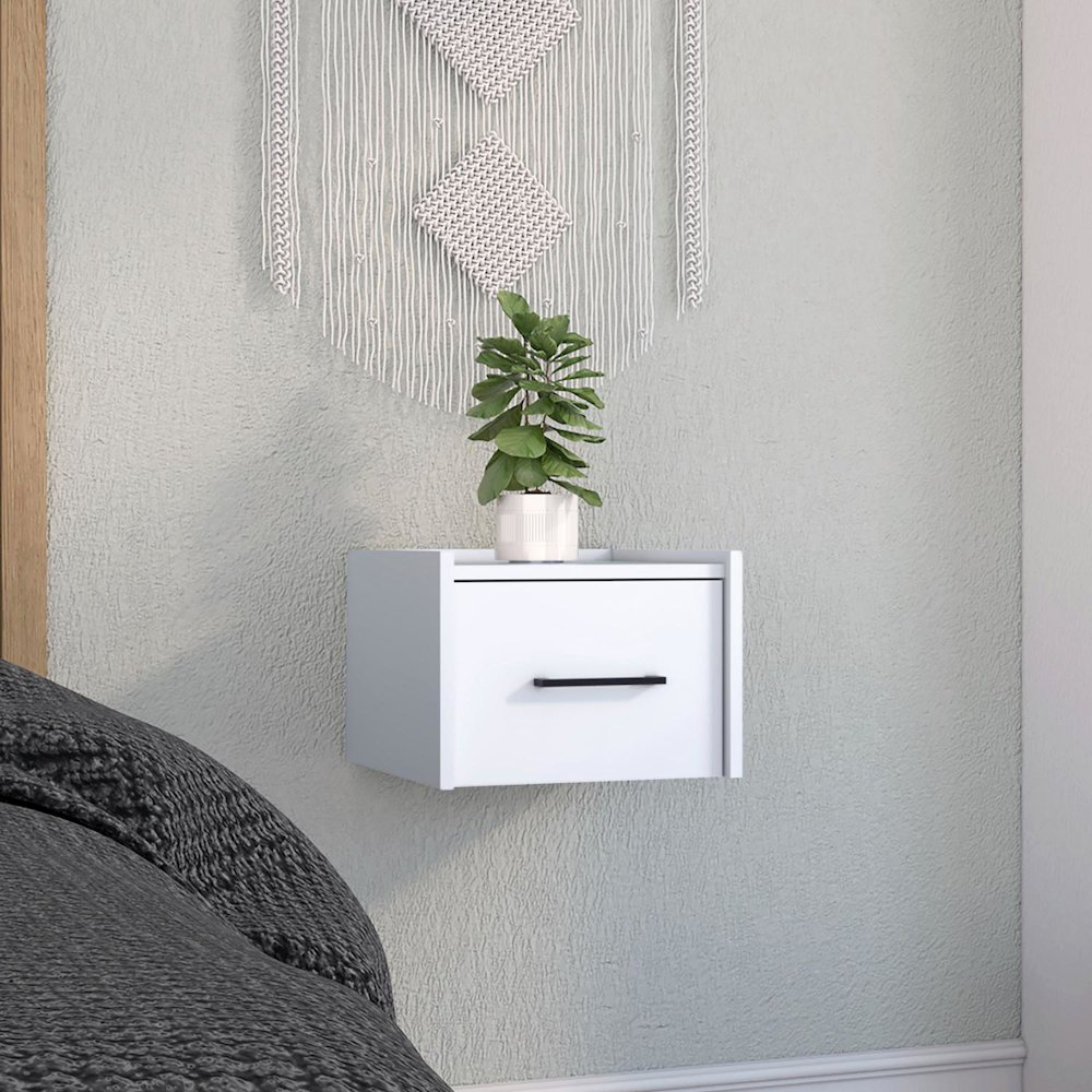 Boa Floating Nightstand White MDF. Picture 3