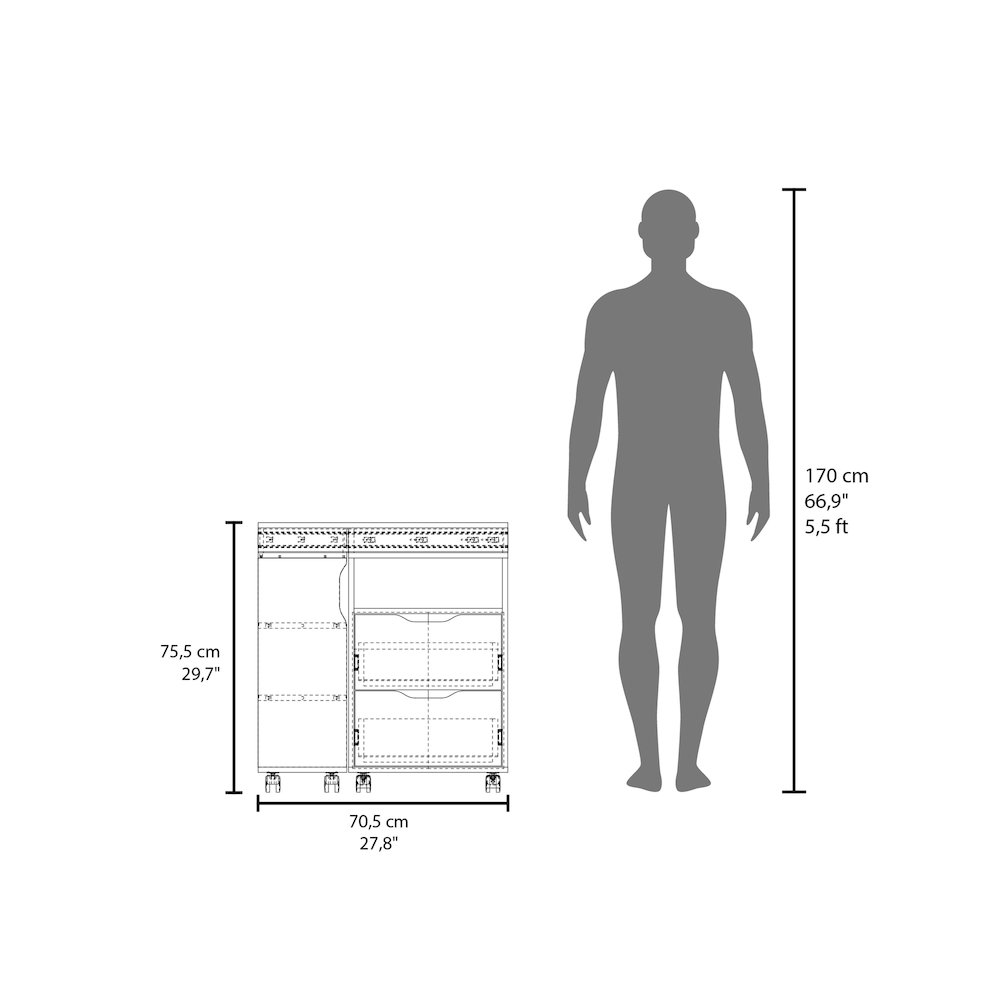 San Diego Extendable Desk White - Dark Walnut MDF. Picture 1