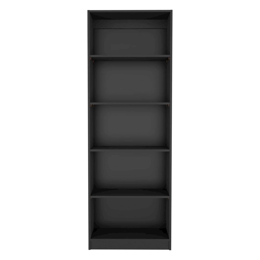 Home 4 Shelves Bookcase Black MDF. Picture 5