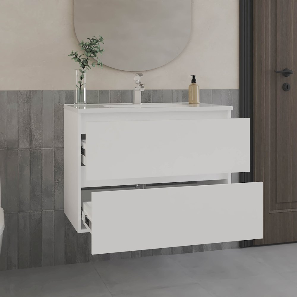 Tuhome Bathroom Cabinet Opalo  White MDF. Picture 4