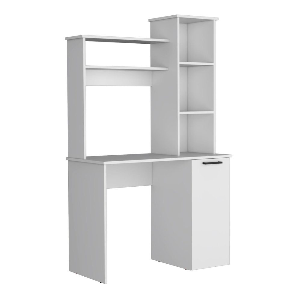 Carson Computer Desk with Hutch White MDF. Picture 1