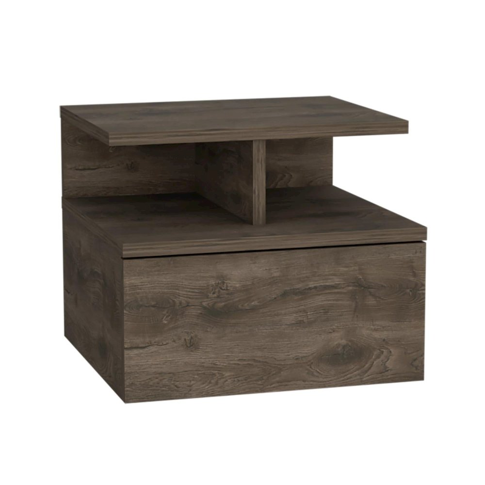 Adele Floating Nightstand Dark Walnut MDF. Picture 1