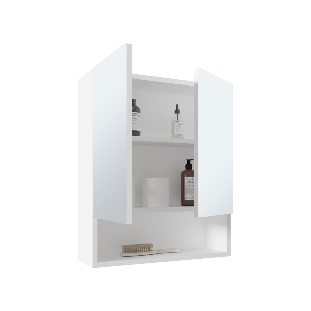 Wanna Mirror Medicine Cabinet White MDF. Picture 1