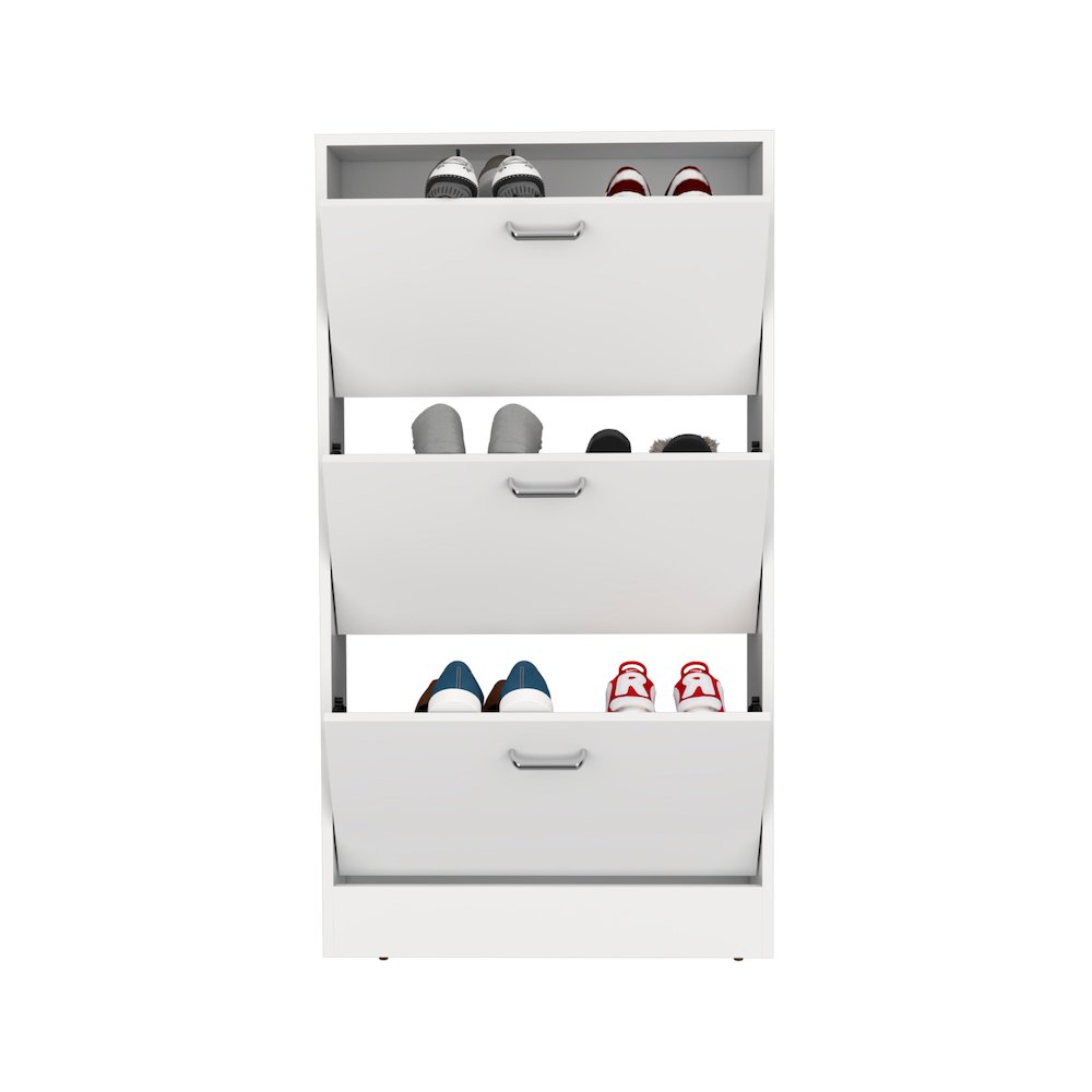 Inola High Pull Down Shoe Rack, Shoe Storage, Entryway, Bedroom, White. Picture 1