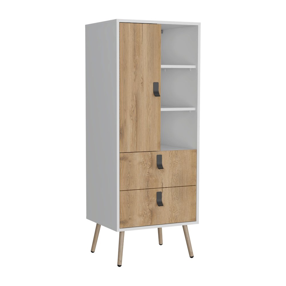 Huna Tall Dresser White / Macadamia MDF. Picture 1
