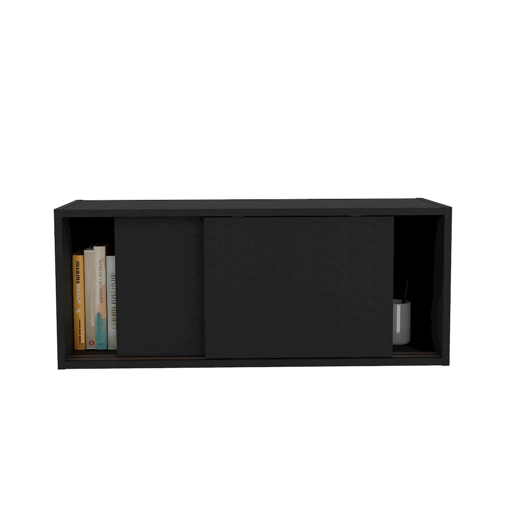 Note 32"W x 13" H Wall Cabinet Dark Wengue MDF. Picture 2