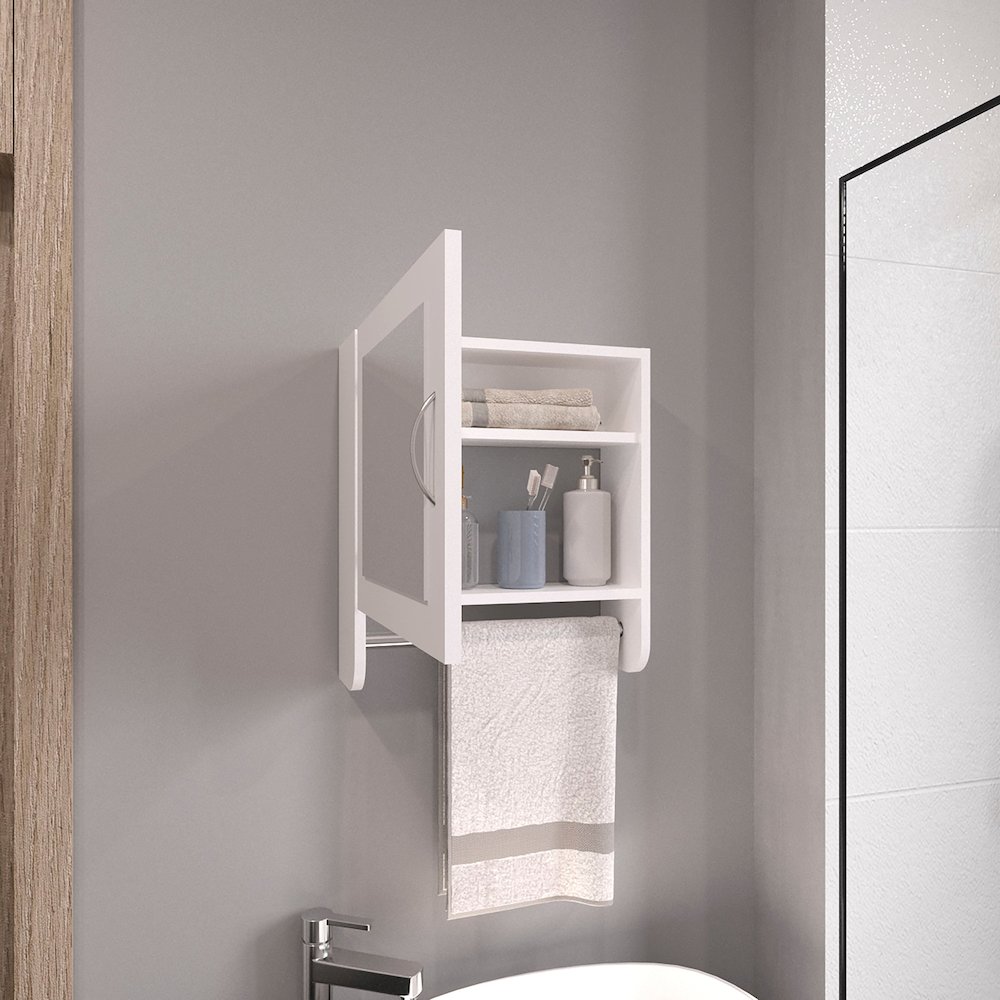 BOTIQ Medicine Cabinet White MDF. Picture 3