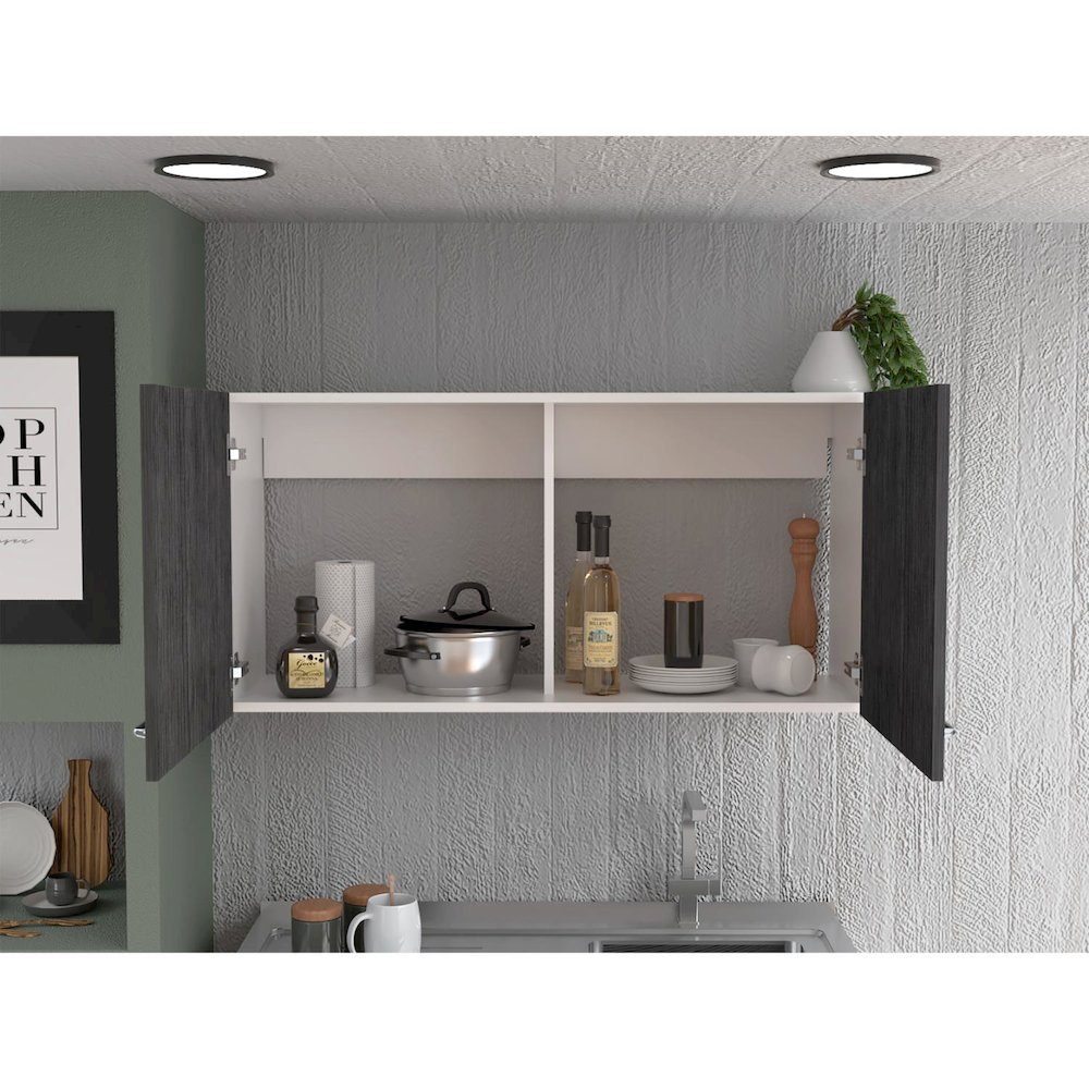 Mayorca Pantry White / Light Oak MDF. Picture 5