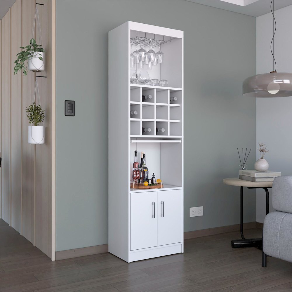 Kevil Bar Cabinet White MDF. Picture 3