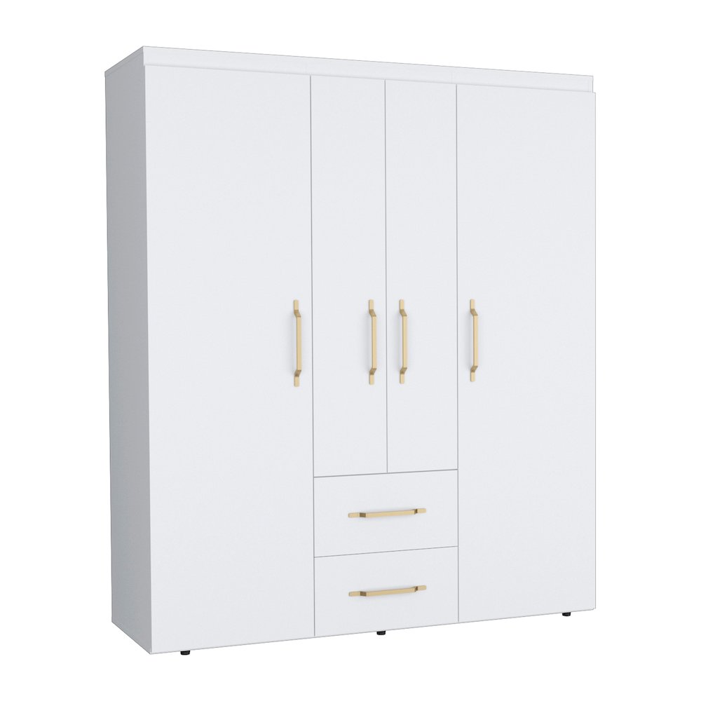 Bariloche 4-Door Armoire White MDF. Picture 2